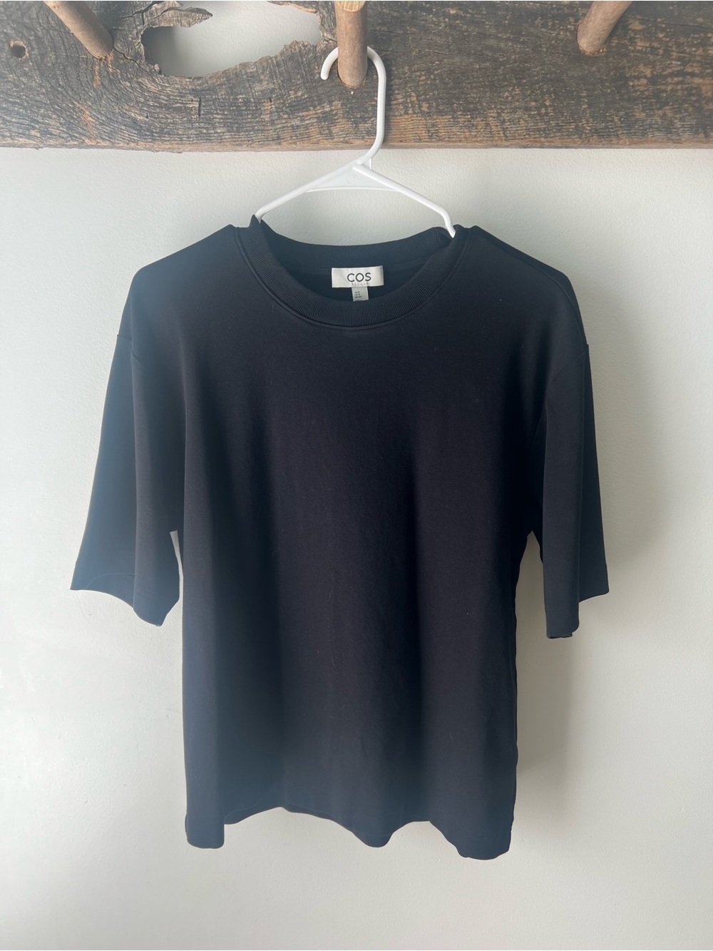 COS oversized cotton Black Short-Sleeve Crewneck Tee